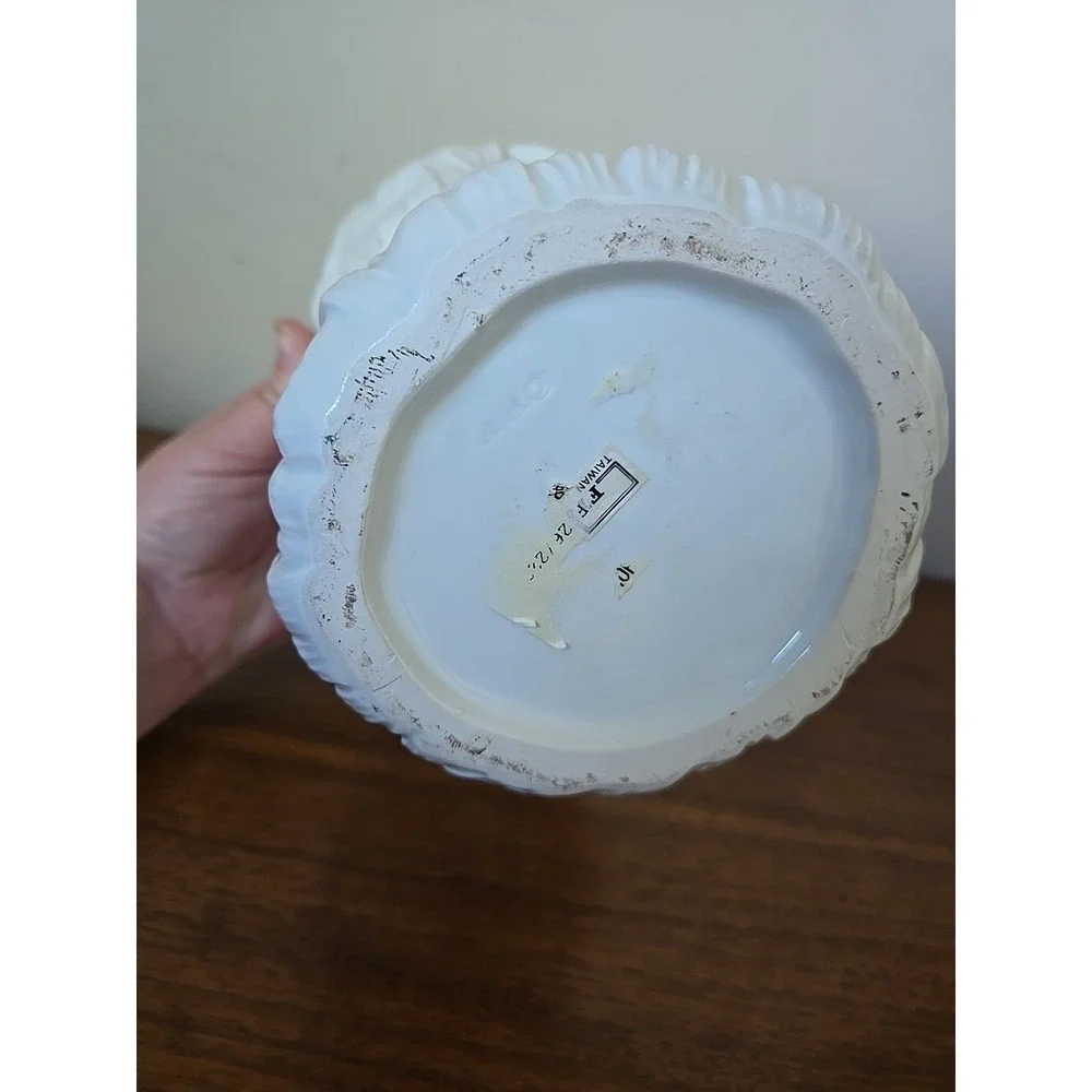 Fitz and Floyd Fairy Collection Vase Art Nouveau White Ceramic Mythical 8.5